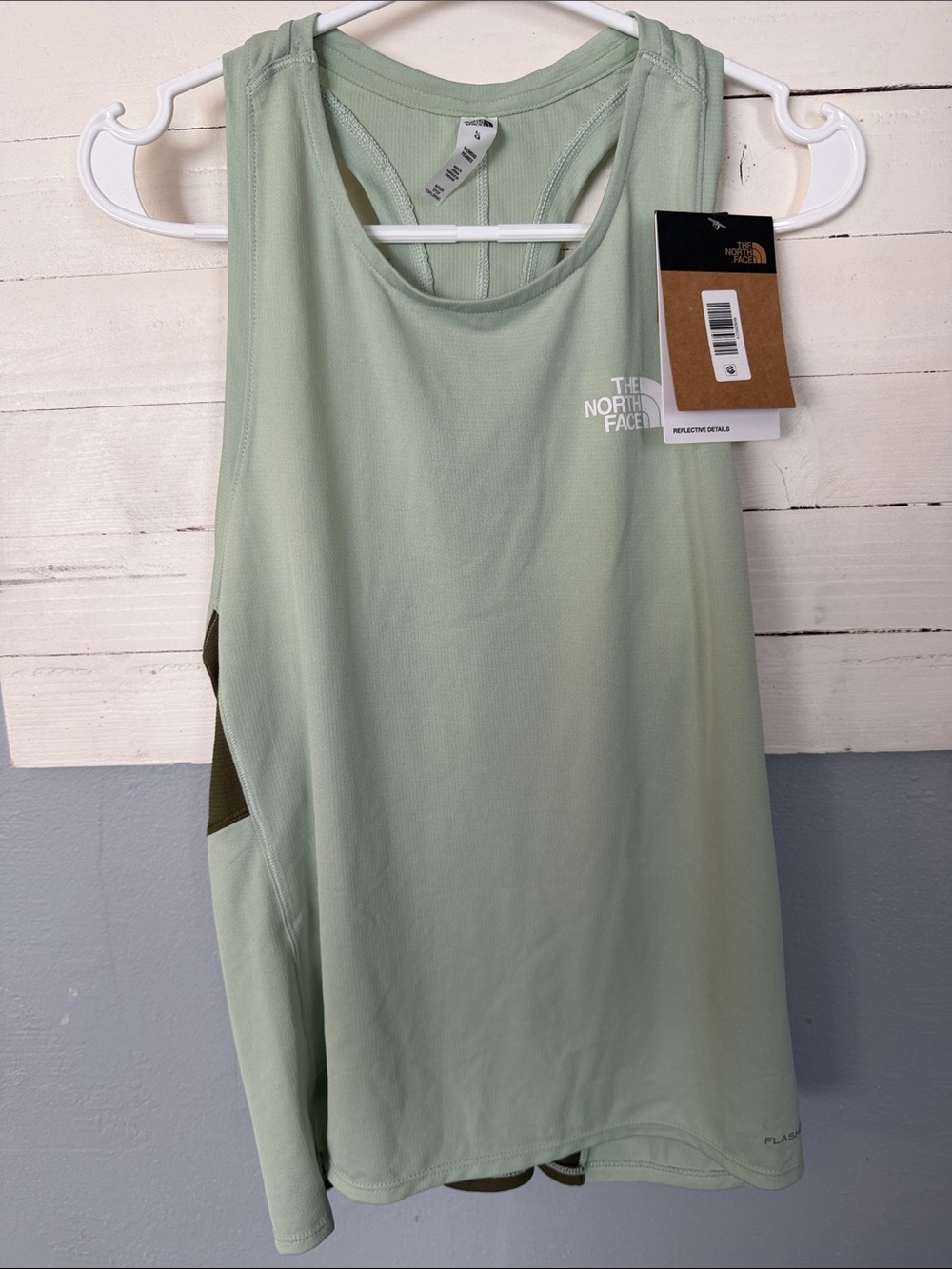 The North Face Women's Tank Top in Light Sage with Olive Accents